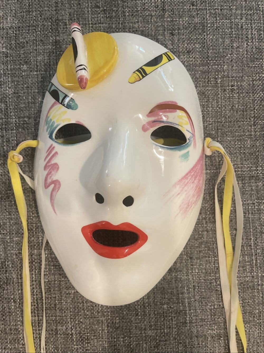 Vandor Pelzman Designs 1985 Vintage Ceramic Mask “Crayons” Wall Decor